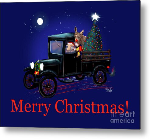 Santa Metal Print featuring the digital art Country Christmas by Doug Gist