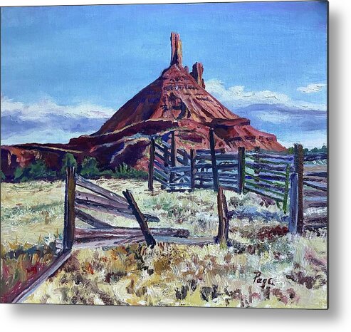 Moab Metal Print featuring the painting Cowboys Views by Page Holland