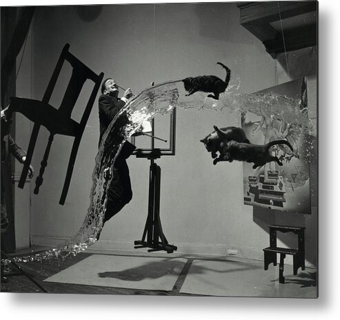 Philippe Halsman Metal Print featuring the painting Dali Atomicus, 1948 by Philippe Halsman