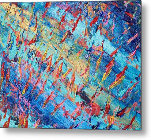 Texture Metal Print featuring the painting Dance Fire by Jackie Ryan