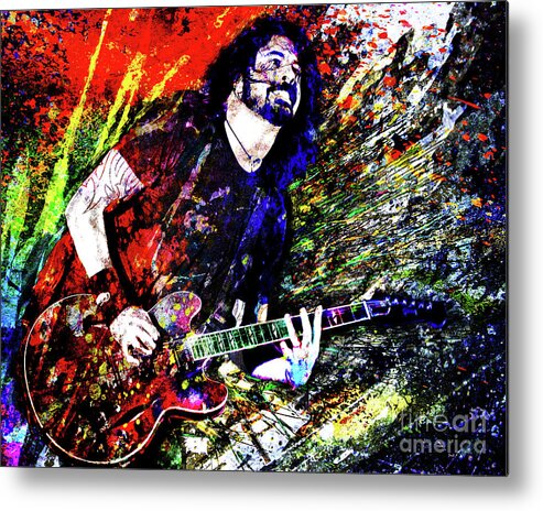 Dave Grohl Metal Print featuring the mixed media Dave Grohl Art by Ryan Rock Artist