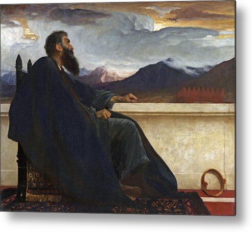 Frederic Leighton Metal Print featuring the painting David. Oh, that I had wings like a Dove. For then would I fly away, and be at rest. Psalm 55.6 by Frederic Leighton