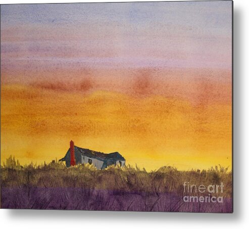 Sunset Metal Print featuring the painting Day is Done by William Renzulli