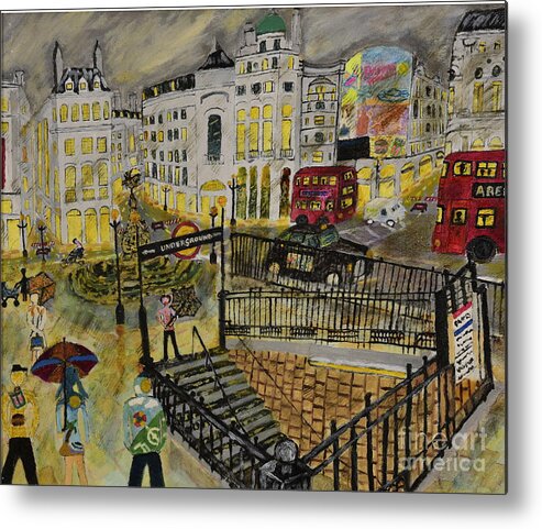 Contemporary Metal Print featuring the painting Desires in a Piccadilly by David Westwood