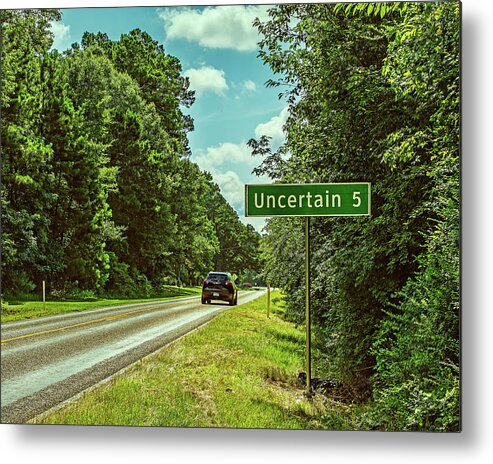 Auto Metal Print featuring the photograph Destination Uncertain by Mike Schaffner