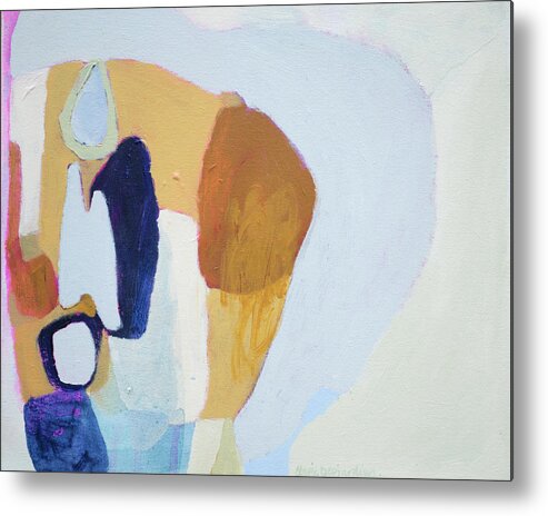 Abstract Metal Print featuring the painting Does This Make Me Look Fat? by Claire Desjardins