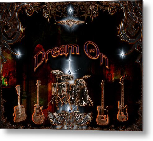 Aerosmith Metal Print featuring the digital art Dream On by Michael Damiani