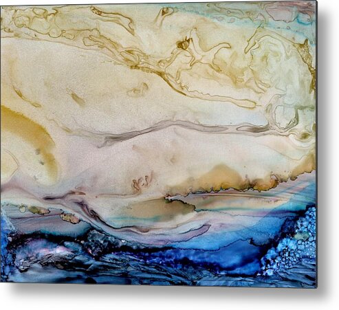 Cloud Metal Print featuring the painting Dune walk by Angela Marinari