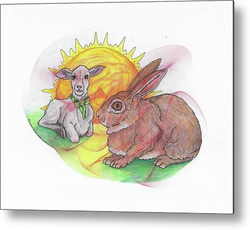 Easter Metal Print featuring the drawing Easter Morning by Teresamarie Yawn