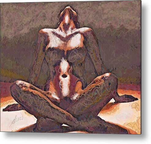 Nude Metal Print featuring the painting Enlightenment by Sol Luckman