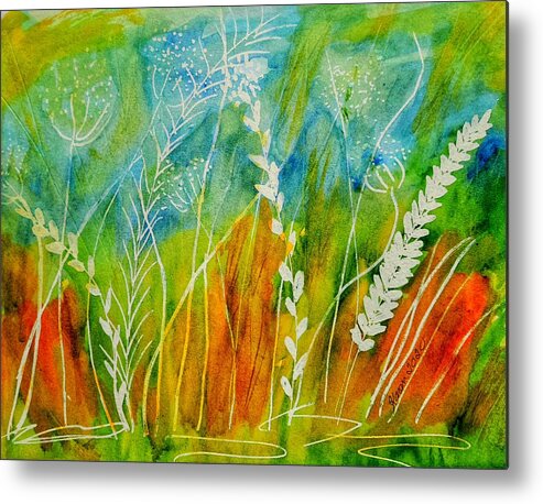 Grass Metal Print featuring the painting Eyelevel With Nature by Shady Lane Studios-Karen Howard