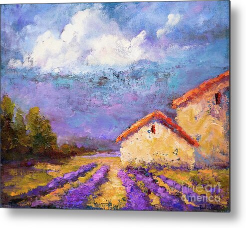 Building Metal Print featuring the painting In the midst of Lavender I by Radha Rao