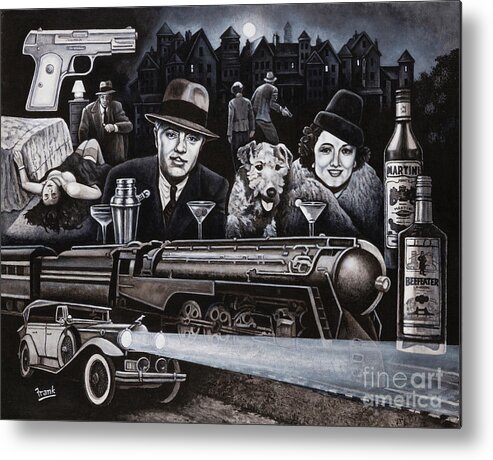 Nick And Nora Charles Metal Print featuring the painting Film Noir 1930's by Michael Frank