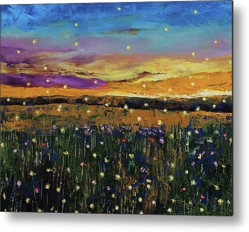 Firefly Metal Print featuring the painting Fireflies by Michael Creese