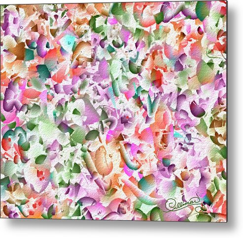 Abstract Metal Print featuring the digital art Floral Abstract by Marilyn Cullingford