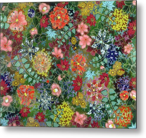 Flower Metal Print featuring the painting flower paintings contemporary - For July by Sharon Hudson