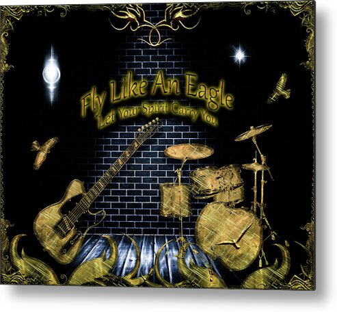 Rock Music Metal Print featuring the digital art Fly Like An Eagle by Michael Damiani