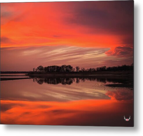 Lake Texoma Metal Print featuring the photograph Framed at Sunset by Pam Rendall
