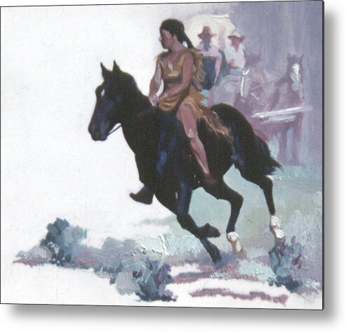 Running Horse Metal Print featuring the painting Free as the Wind by Betty Jean Billups