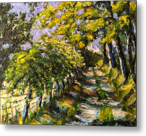 Oil Painting Metal Print featuring the painting French Country Lane by Sherrell Rodgers