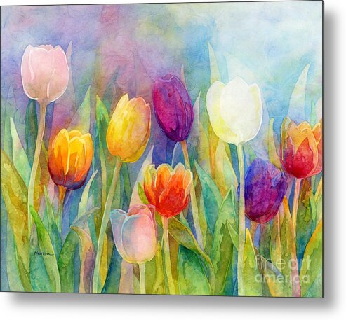 #faatoppicks Metal Print featuring the painting Fresh Tulips by Hailey E Herrera