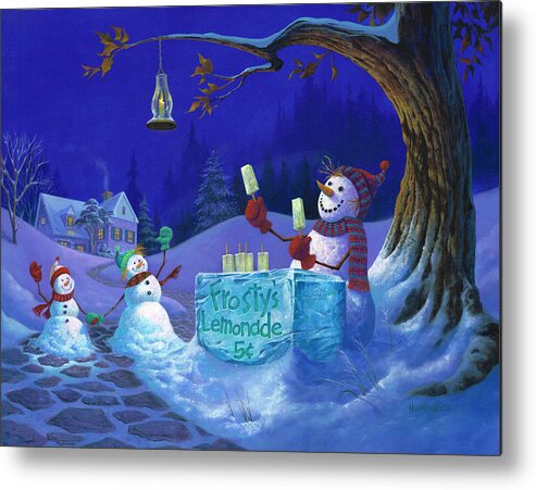 Michael Humphries Metal Print featuring the painting Frosty's Lemonade by Michael Humphries