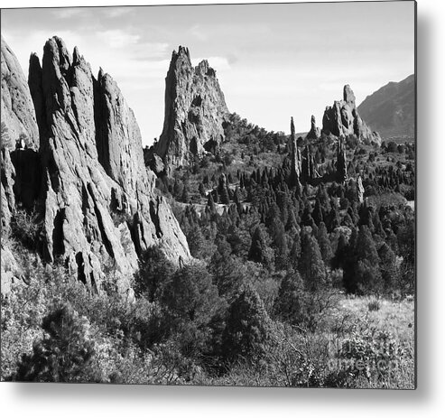 Garden Of The Gods Metal Print featuring the photograph Garden of the Gods in Black and White by L Bosco
