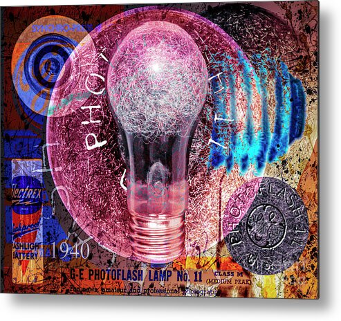 General Metal Print featuring the digital art General Electric Photoflash Lamp No. 11 Class M by Anthony Ellis