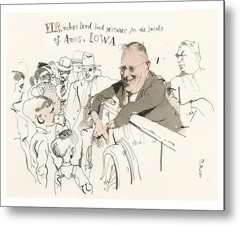 Captionless Metal Print featuring the painting Great Moments In Presidential History by Barry Blitt