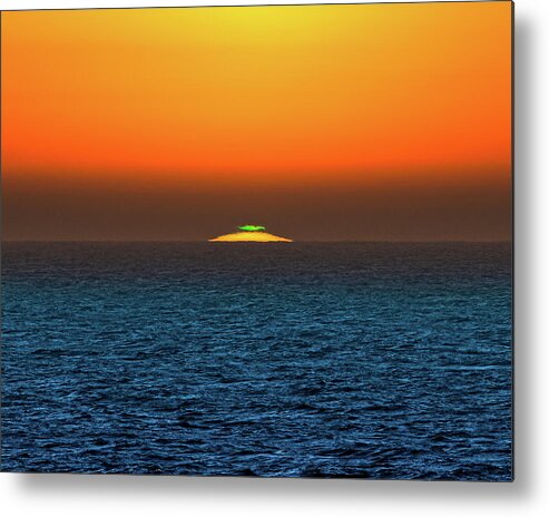 Sunset Metal Print featuring the photograph Green Flash at Sea I by William Dickman