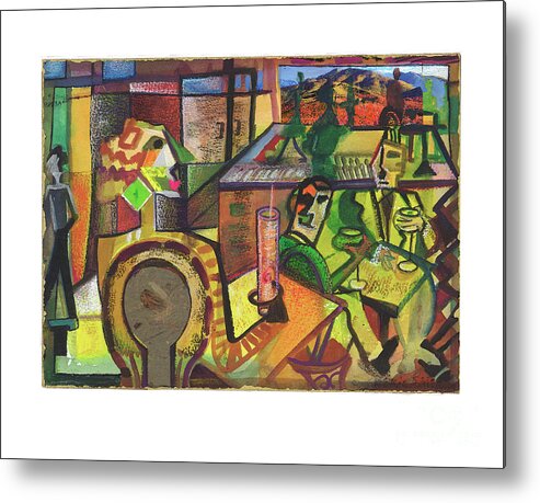  Metal Print featuring the painting Picassos Cafe #2 by Cherie Salerno