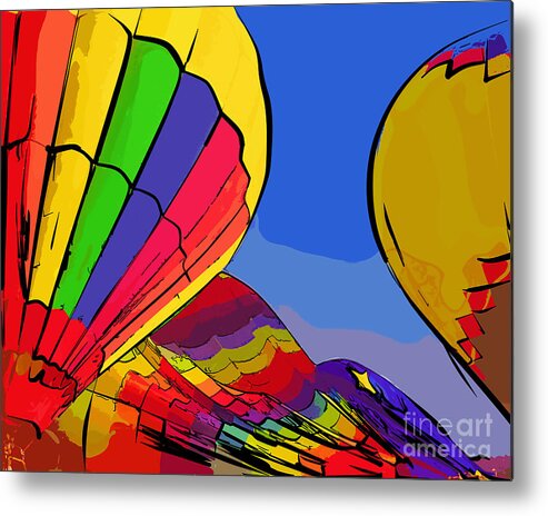 Hot-air-balloons Metal Print featuring the digital art Half Ready Half Not by Kirt Tisdale