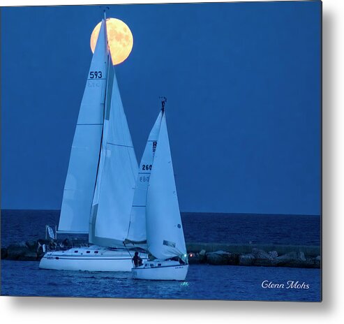 Harvest Moon Metal Print featuring the photograph Harvest moon sail by GLENN Mohs