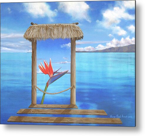 Surreal Painting Metal Print featuring the painting Hidden Paradise by Sharon Ebert