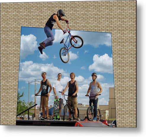 Bikes Metal Print featuring the photograph High Flying Out Of Frame by Scott Olsen