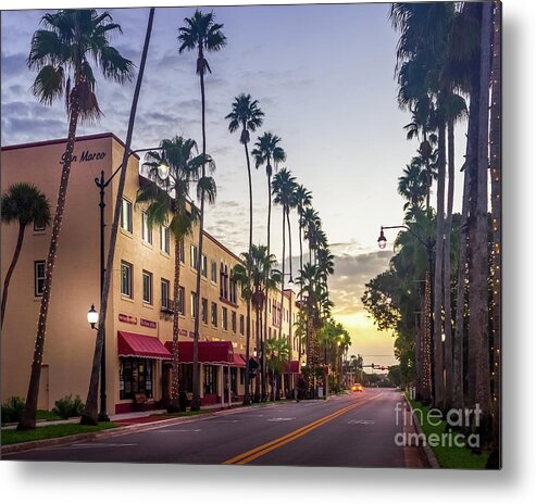Michael Walsh Metal Print featuring the photograph Historic KMI Building At Sunrise In Venice, Florida 2 by Liesl Walsh