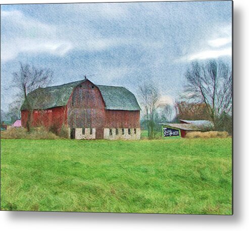  Metal Print featuring the digital art Hwy SS Barn by Stacey Carlson