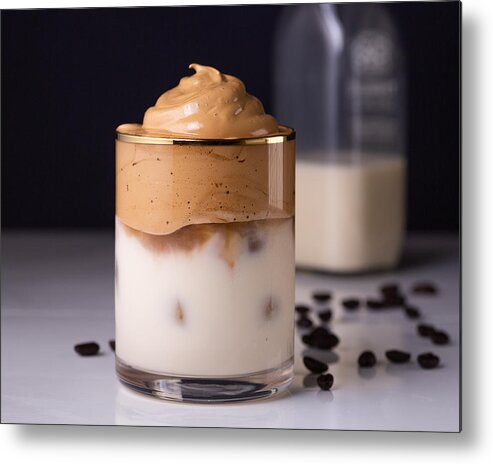 Ice Cube Metal Print featuring the photograph Iced Dalgona Coffee by Jennifer Gauld