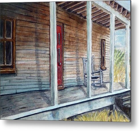 Porch Metal Print featuring the painting If This Old Porch Could Talk by Kelly Mills
