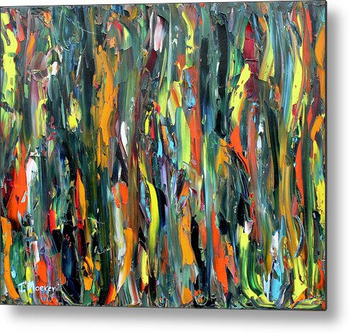 Abstract Metal Print featuring the painting In the Depths 3 by Teresa Moerer