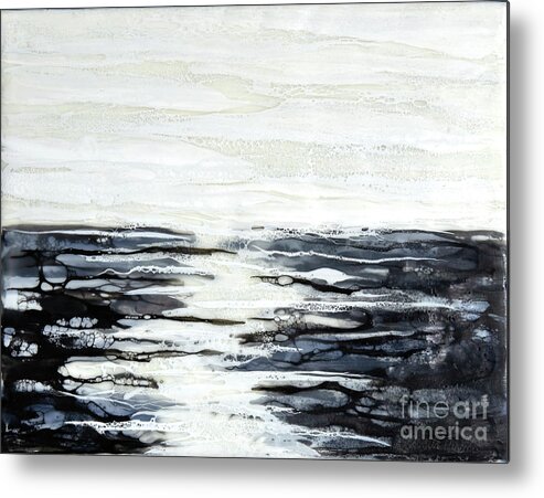 Sea Metal Print featuring the painting Into the River of the Moon by Anita Thomas
