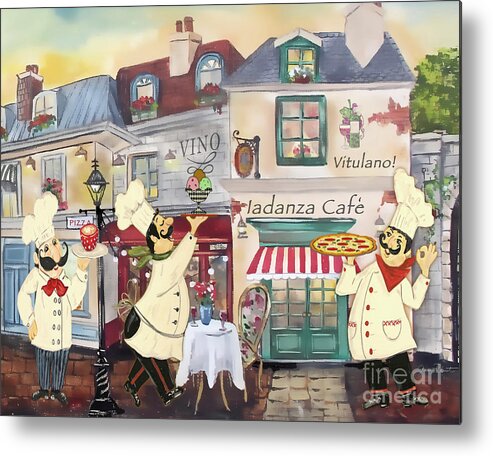 Vitulano Metal Print featuring the painting Italian Chefs Boun Appetito B by Jean Plout