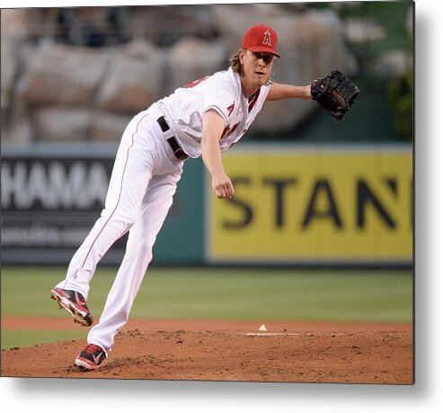 American League Baseball Metal Print featuring the photograph Jered Weaver by Harry How