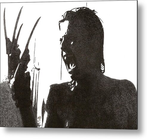 Horror Metal Print featuring the drawing Jesse Walsh by Mark Baranowski