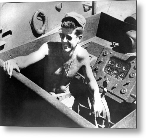Jfk Metal Print featuring the photograph JFK Serving On PT-109 - World War Two - 1943 by War Is Hell Store
