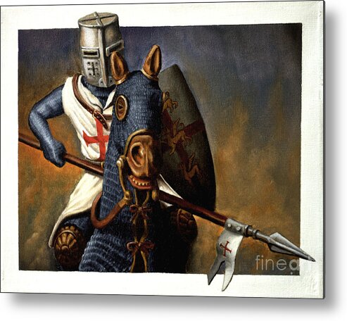 Knight Metal Print featuring the painting Jouster by Ken Kvamme
