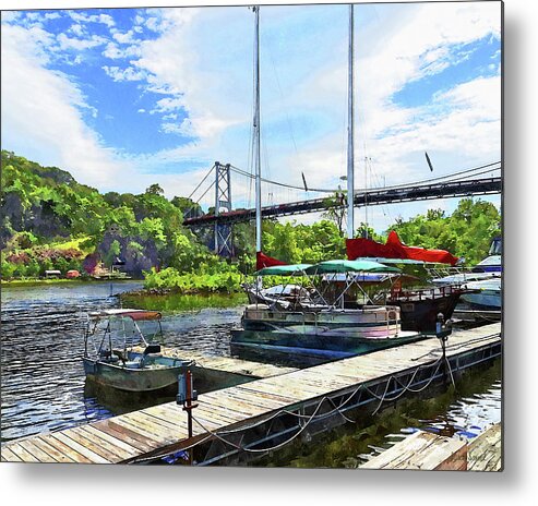 Kingston Metal Print featuring the photograph Kingston NY - Bridge Over Rondout Creek by Susan Savad