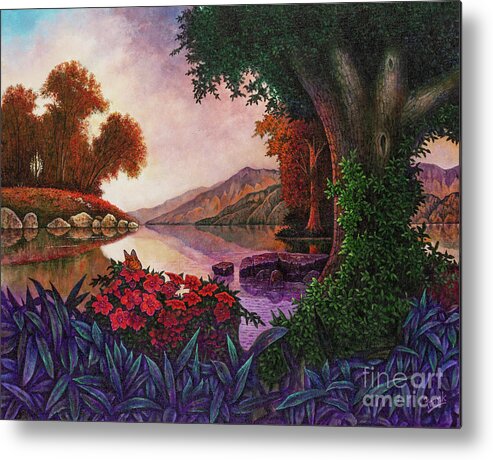 Lagoon Metal Print featuring the painting Lagoon Morning by Michael Frank