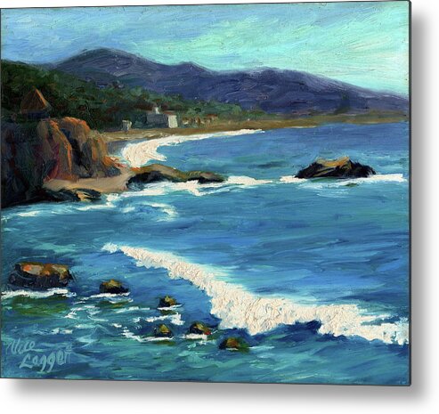 Ocean Metal Print featuring the painting Laguna Beach View by Alice Leggett