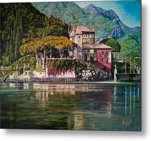  Metal Print featuring the painting Lake Como, Italy by Raouf Oderuth